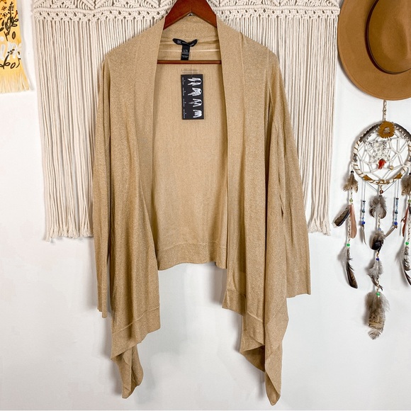 INC 4 Ways to Wear NWT Gold Shimmer Wrap Cardigan Size Large - Picture 12 of 12